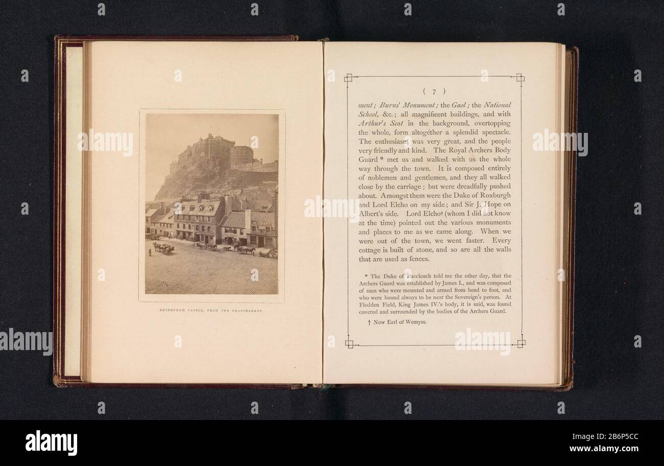Gezicht op Edinburgh Castle vanaf de Grassmarket Edinburg Castle, from the Grassmarket (titel op Object) View of Edinburgh Castle from the Grassmarket Edinburgh Castle from the Grassmarket (title Object) Property Type: Photo page Item number: RP-F 2001-7-1092-3 Manufacturer : photographer George Washington Wilson Place manufacture: Edinburgh Dating : ca. 1858 - in o davanti 1868 Materiale: Carta fotografica Tecnica: Albumina pressione dimensioni: Immagine: H 106 mm × b 78 mmToelichtingFoto a pagina 7. Oggetto: Scene della città e paesaggi con strutture di umani castello dove: Castello di Edimburgo Foto Stock