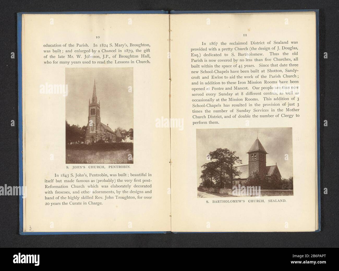 Gezicht op Saint Bartholomew's Church te Sealand S Bartholomew's Church, Sealand (titel op Object) Vista della Chiesa di San Bartolomeo a SealandS. Bartholomew's Church, Sealand (title Object) Property Type: Photomechanical print page Item number: RP-F 2001-7-227-4 Manufacturer : Photographer: Agnes Wilsonclichémaker: Anonyplace manufacture: Sealand Dating: Jun 1895 - Jul 1895 Material: Paper Technique: Woodburypie Dimensions : print: H 58mm × W 81 mmToelichtingPrent page 11. Oggetto: Chiesa di façade (o casa o edificio) (esterno) Dove: Chiesa di San Bartolomeo Foto Stock