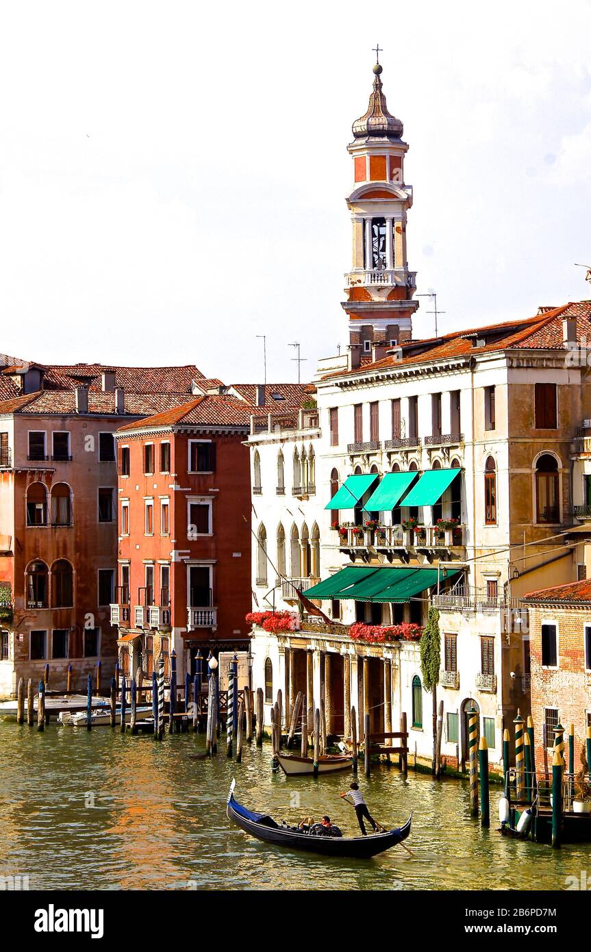 Il paesaggio di Venezia dal Ponte di Rialto Foto Stock