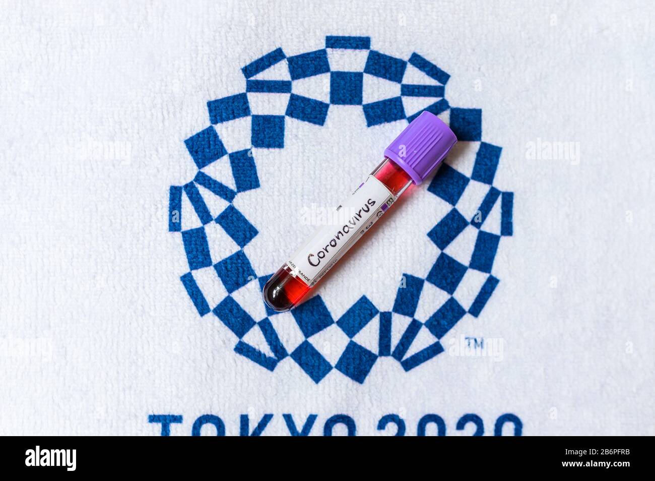 TOKYO, GIAPPONE, MARZO. 11. 2020: Focolaio di coronavirus, tratment per la partita olimpica estiva Tokyo 2020 Foto Stock