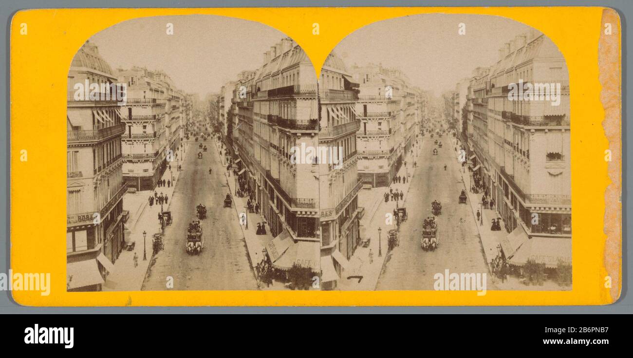 Gezicht op de Rue la Fayette in Parijs Visualizza la Rue la Fayette in Paris Tipo Di Proprietà: Immagine stereo numero articolo: RP-F F05641 Iscrizioni / marchi: Iscrizione vero, scritto a mano: 'Rue Lafeytte' Produttore : fotografo: Anonimo luogo fabbricazione: Parigi Data: 1850 - ca. 1880 Materiale: Cartone carta Tecnica: Albume dimensioni di stampa: Supporto secondario: H 87 mm × W 178 mm Oggetto: Trazione animale stradale, veicolo trainato da animali (trasporto ecc.) Dove: Rue la Fayette Foto Stock