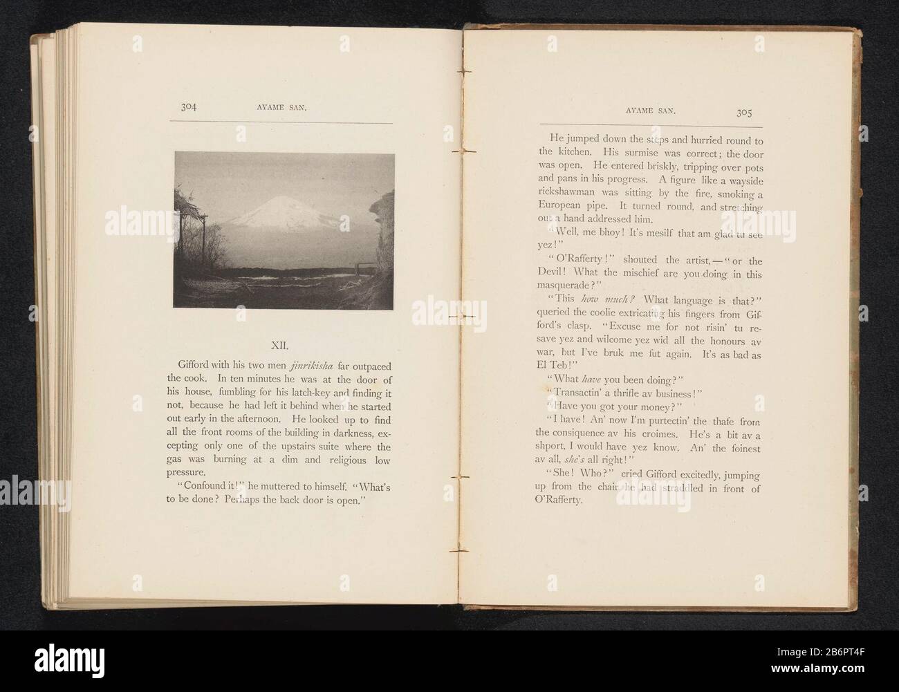 Gezicht op de berg Fuji te Japan View of Mount Fuji in Japan Property Type: Photomechanical print page Item number: RP-F 2001-7-304-77 fabbricante : fotografo: William Kinnimond Burton (possible) clichémaker: Kazumasa Ogawa Place produzione: Giappone Data: CA. 1882 - o per 1892 Materiale: Carta Tecnica: Misure di pressione leggera: Impresso: H 61 mm × W 87 mmToelichtingPent pagina 304. Oggetto: * vulcano dove Fuji Foto Stock