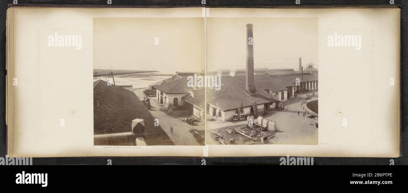 Gezicht op de gebouwen en dokken van de Tanjong Pagar Dock Co Ltd a Singapore Panorama di sei fogli presi dalla torre dell'orologio (titel op Object) Panorama costituito da sei stampe. Parte delle immagini della Tanjong Pagar Dock Co. Ltd. A Singapore. Produttore : fotografo: G. R. Lambert & Co. (Attribuito a) Luogo di produzione: Singapore Data: 1890 - o per 1905 caratteristiche Fisiche: Albumen materiale di stampa: Carta Tecnica: Albumen formato di stampa: Foto sinistra: H 318 mm × W 274 mmfoto destra: H 315 mm × W 276 mmpanorama: H 318 mm × b 1.663 mm (larghezza totale di 6 stampe) Oggetto: Cantiere navale, nave shi Foto Stock Gezicht op de gebouwen en dokken van de Tanjong Pagar Dock Co Ltd a Singapore Panorama di sei fogli presi dalla torre dell'orologio (titel op Object) Panorama costituito da sei stampe. Parte delle immagini della Tanjong Pagar Dock Co. Ltd. A Singapore. Produttore : fotografo: G. R. Lambert & Co. (Attribuito a) Luogo di produzione: Singapore Data: 1890 - o per 1905 caratteristiche Fisiche: Albumen materiale di stampa: Carta Tecnica: Albumen formato di stampa: Foto sinistra: H 318 mm × W 274 mmfoto destra: H 315 mm × W 276 mmpanorama: H 318 mm × b 1.663 mm (larghezza totale di 6 stampe) Oggetto: Cantiere navale, nave shi Foto Stock