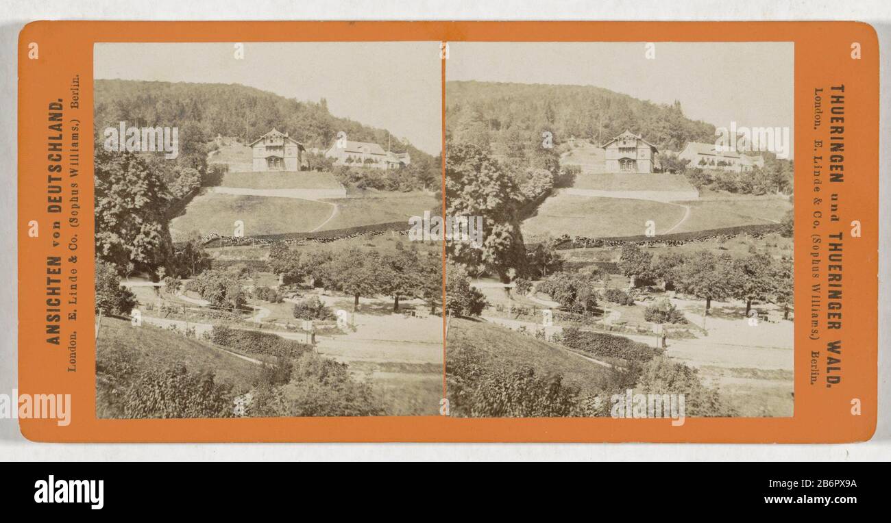 Vista delle strutture termali RuhlaRuhla, Bellevue mit Kurplatz (oggetto del titolo) Ansichten von Deutschland / Thüringen und Thüringer Wald (oggetto del titolo della serie) Tipo Di Proprietà: Stereo picture numero articolo: RP-F F13490 Produttore : fotografo: Hermann Selle (attribuito a) editore: Linde & Co. (Sophus Williams), E. (proprietà quotata) Fabbricazione Di Posti: Fotografo: Ruhlaitever: Londra (possibile) Datata: 1868 - 1890 Materiale: Carta di cartone Tecnica: Albume dimensioni di stampa: Media secondario: H 87 mm × W 177 mm Oggetto: Albergo di campagna a bassa collina, locanda Foto Stock