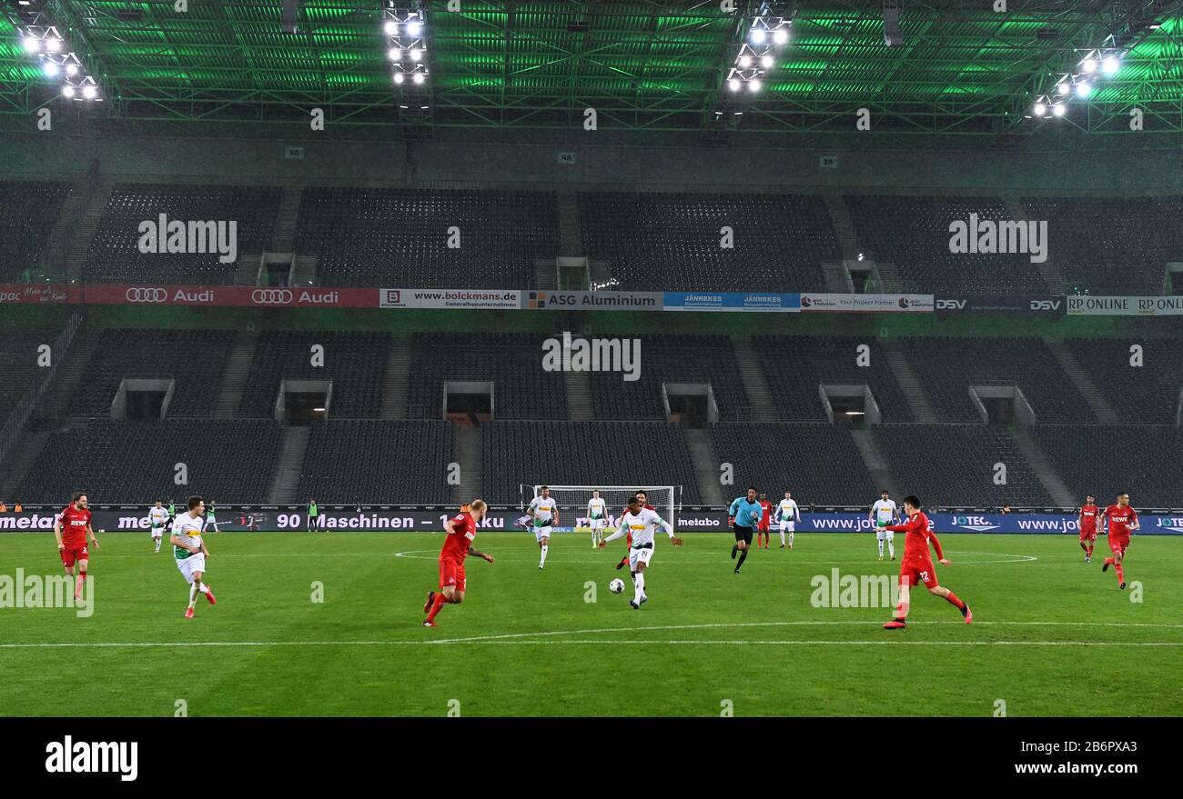 Moenchengladbach, Germania. 11th marzo 2020. 1st Bundesliga partita senza spettatori a causa della crisi del virus Corona, Bundesliga partita di calcio Borussia Moenchengladbach vs 1. FC Koeln. Credito: Uwe Kraft/Alamy Live News Foto Stock