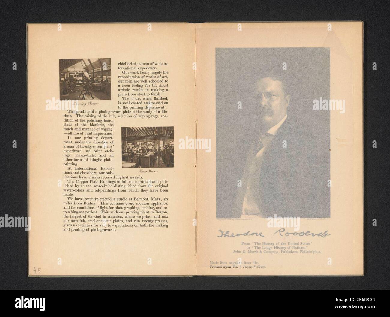 Gezicht op een drukkerij Printing room (titel op object) Face cream printing on a printing (title object) Object Type: Photomechanical printing page Numero Oggetto: RP-F-2001-7-950-5 fabbricante: A.W. Elson & Co. (Possibile) Appuntamenti: Ca. 1903 - in o davanti 1908 Materiale: Carta Tecnica: Leggera pressione dimensioni: Immagine: H 32 mm × b 42 mmToelichtingPrent sulla seconda pagina dopo telpagina. Oggetto: Stampa, ufficio stampa Foto Stock