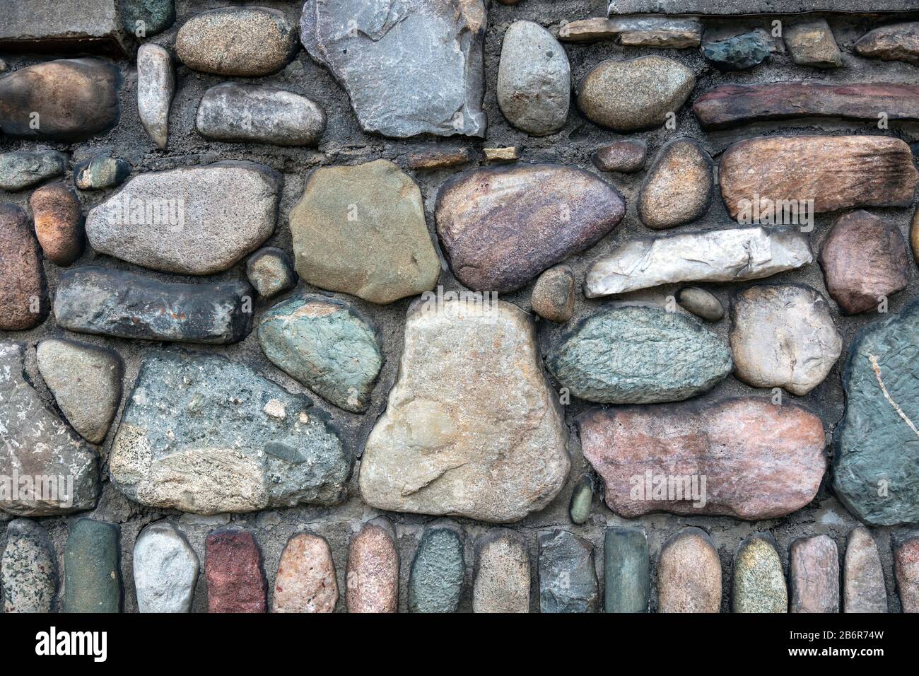 Muro di pietra in pietra naturale, Michigan, USA, di James D Coppinger/Dembinsky Photo Assoc Foto Stock