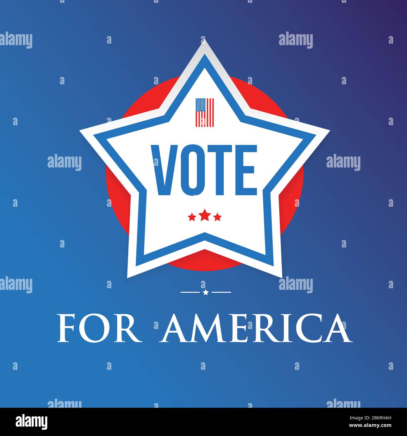 Vota il poster della bandiera americana Illustrazione Vettoriale