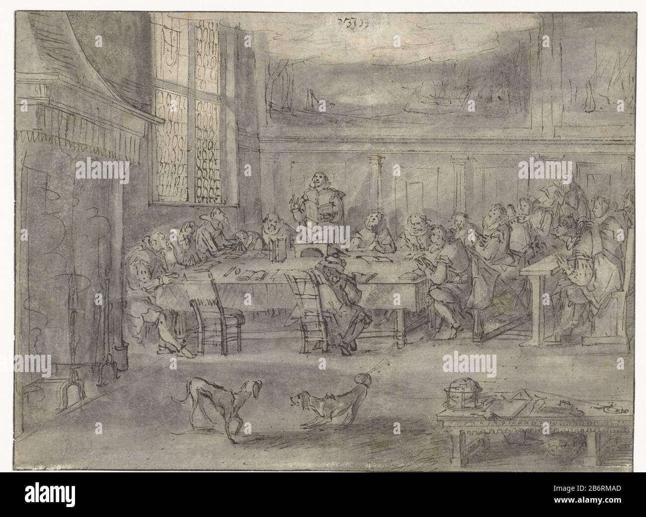 Godsdienstoefening religione Esercizio Tipo Di Proprietà: Drawing Object number: RP-T 1932-19 Produttore : artista: David Vinckboons (i) Data: CA. 1605 - 1615 caratteristiche Fisiche: Penna in inchiostro marrone e nero, pennello e grigio materiale: Inchiostro carta Tecnica: Penna / pennello dimensioni: H 204 mm × W 276 mm Foto Stock