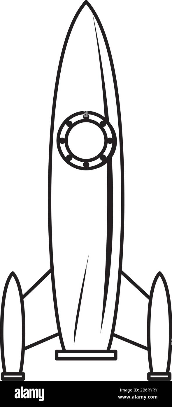 icona volo nave spaziale isolato Illustrazione Vettoriale