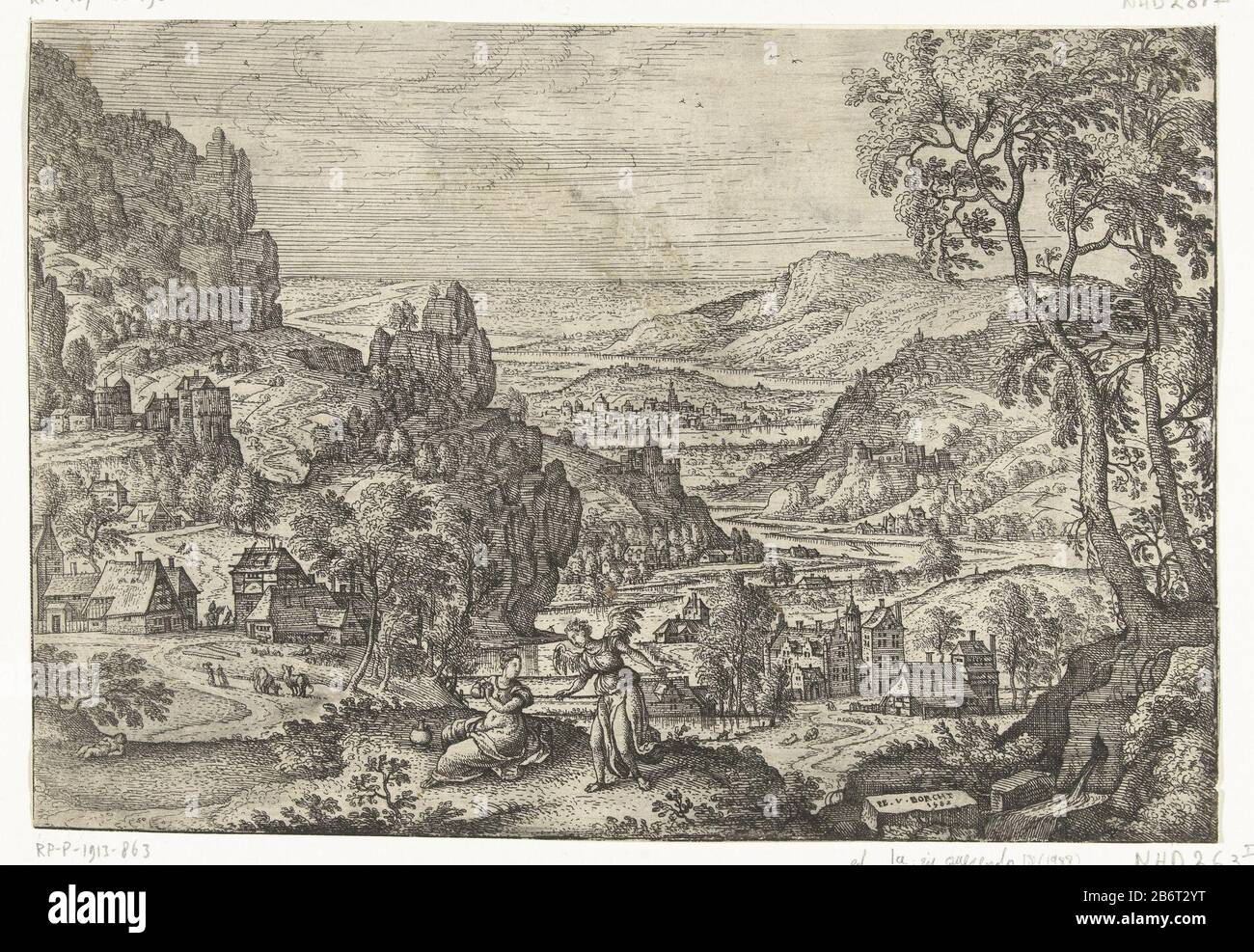 Hagar e le immagini e le scene di angelo dalla Bibbia (titolo della serie) Tipo Di Proprietà: Immagine numero articolo: RP-P-1913-863Catalogusreferentie: Nuovo olandese Hollstein 263-1 (4) Descrizione: Paesaggio nel mezzo Hagar la seconda moglie di Abraham. Un angelo si erge accanto a lei e indica una destra dell'acqua. Secondo Genesi 21: 14-19 Abrahamo Hagar fu mandato nel deserto con il suo figlio Ismaele. Quando sono circa acqua, lasci Agar il suo bambino indietro sotto un cespuglio (immagine in basso a sinistra). Ma Dio invia un angelo Hagar conduce ad una fonte di acqua. Così Dio salvò la vita di Agar e Ismäel. Produttore : printmake Foto Stock