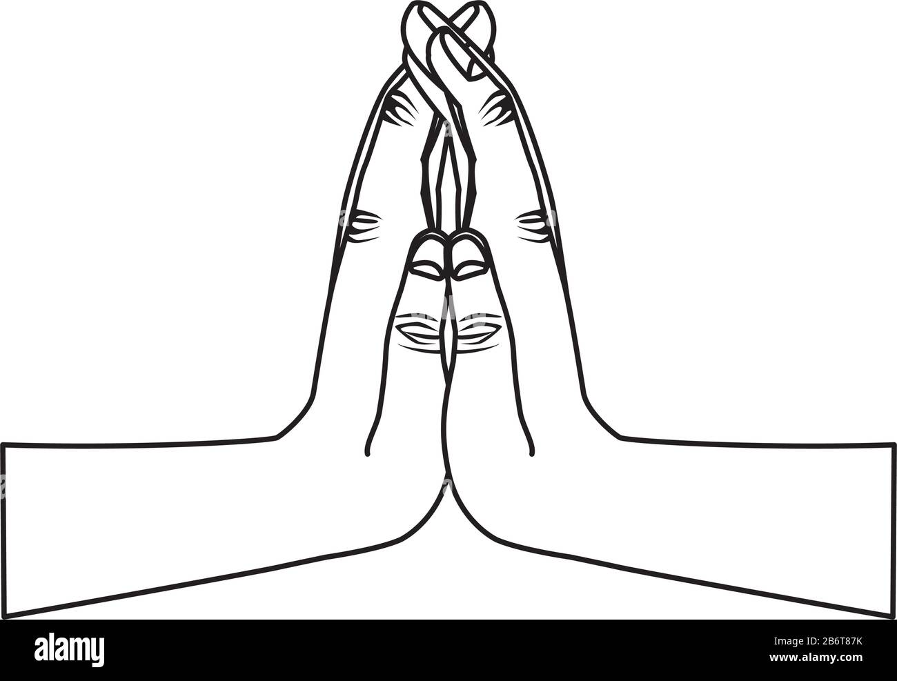 interracial mani umano isolato icona Illustrazione Vettoriale