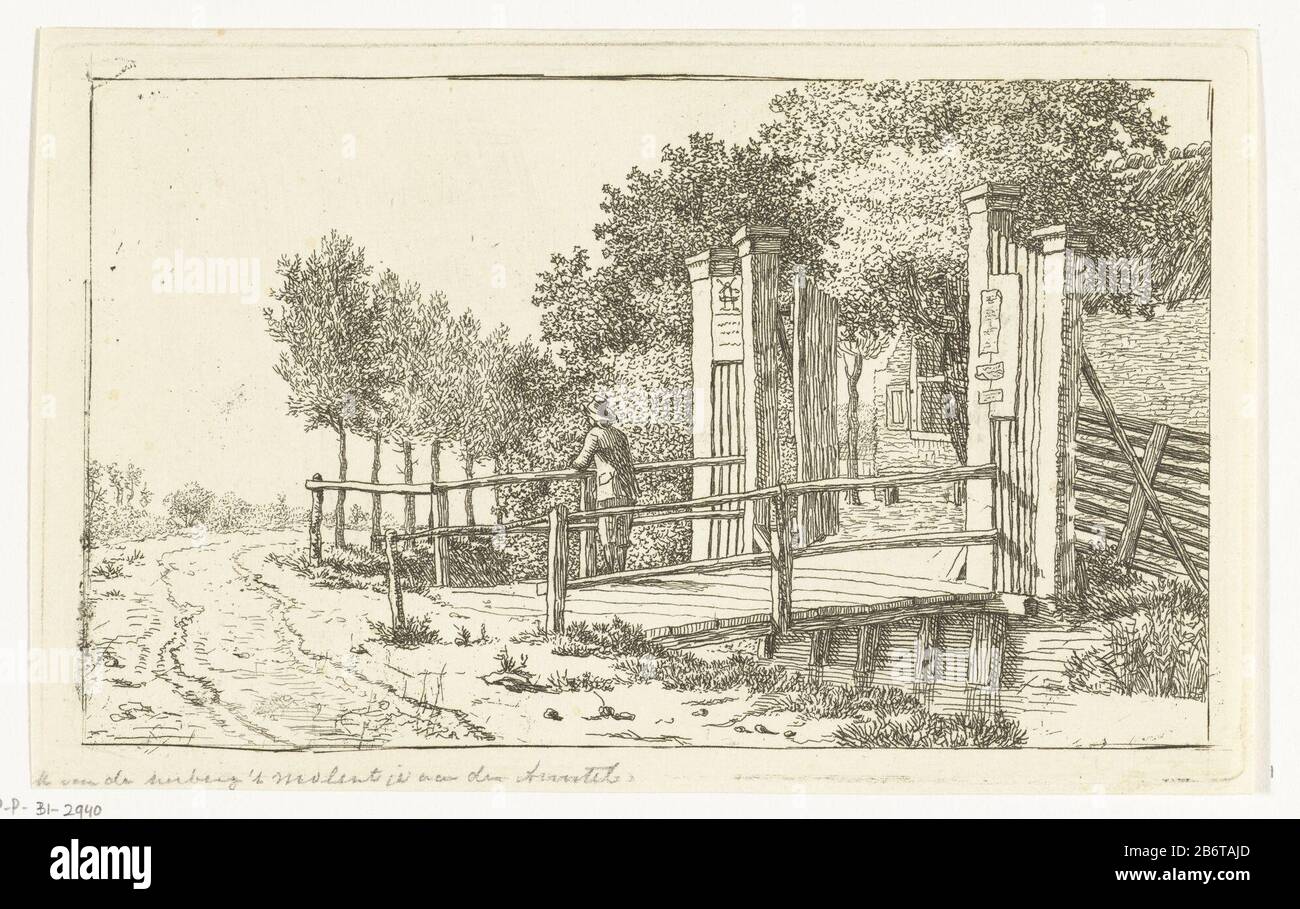 HEK van de herberg het Molentje aan de Amstel () van de herberg 't Molentje aan de Amstel (titel op Object) Fence of the inn Molentje aan de Amstel (...) of the inn 't Molentje aan de Amstel (title Object) tipo Di Oggetto: Picture numero articolo: RP-P-BI 2940Catalogusreferentie: Collezione Rijksmuseum -1 (3) Nota: In base alle copie presenti nel Museo Nazionale di Amsterdam Marchi / marchi: Collector brand, vero, stampato: Lugt 2228 Produttore : stampatore: Anthonie van den Forest site manufacture: The Netherlands Data: 1805 - 1815 caratteristiche Fisiche: Etching material: Paper Techniq Foto Stock