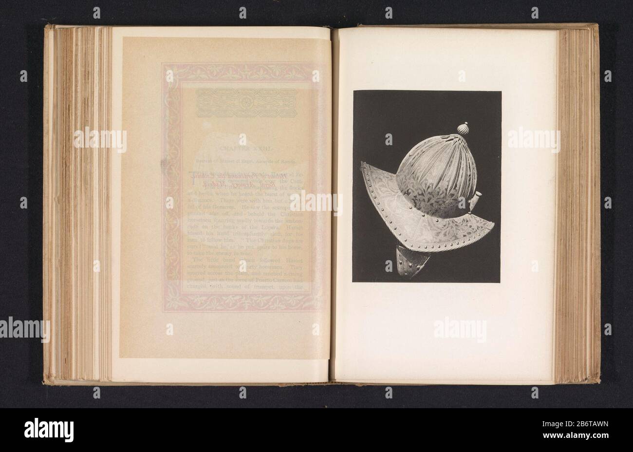 Helm van Ferdinand II van Aragon Casco di Ferdinando l'Armeria reale cattolica Madrid (titel op object) Casco di Ferdinando II d'Aragona Ferdinando il cattolico. Armeria Reale. Madrid (oggetto del titolo) Tipo Di Oggetto: Stampa fotomeccanica numero Oggetto: RP-F-2001-7-567A-10 Produttore: Anonymous location manufacturing: Madrid Dating: CA. 1883 - in o davanti 1893 Materiale: Carta Tecnica: Eliogravure dimensioni: Immagine: H 119 mm × W 92 mmToelichtingPrent pagina anteriore 198. Oggetto: Casco Foto Stock