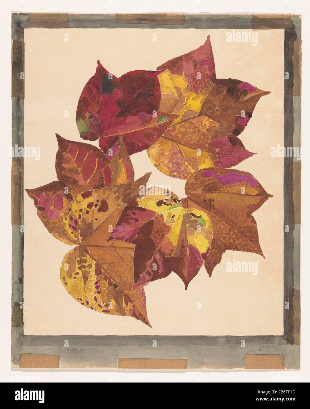 Herfstblanderen Autunno Foglie Tipo Oggetto: Acquerello numero articolo: RP-T-1994-139 Iscrizioni / marchi: Firma e data, vero: '1944' Produttore : artista: Reijer Stolk Data: 1944 caratteristiche Fisiche: Acquerello su matita materiale: Carta acquerello matita tecnica : dimensioni pennello: H 368 mm × W 300 mm Foto Stock