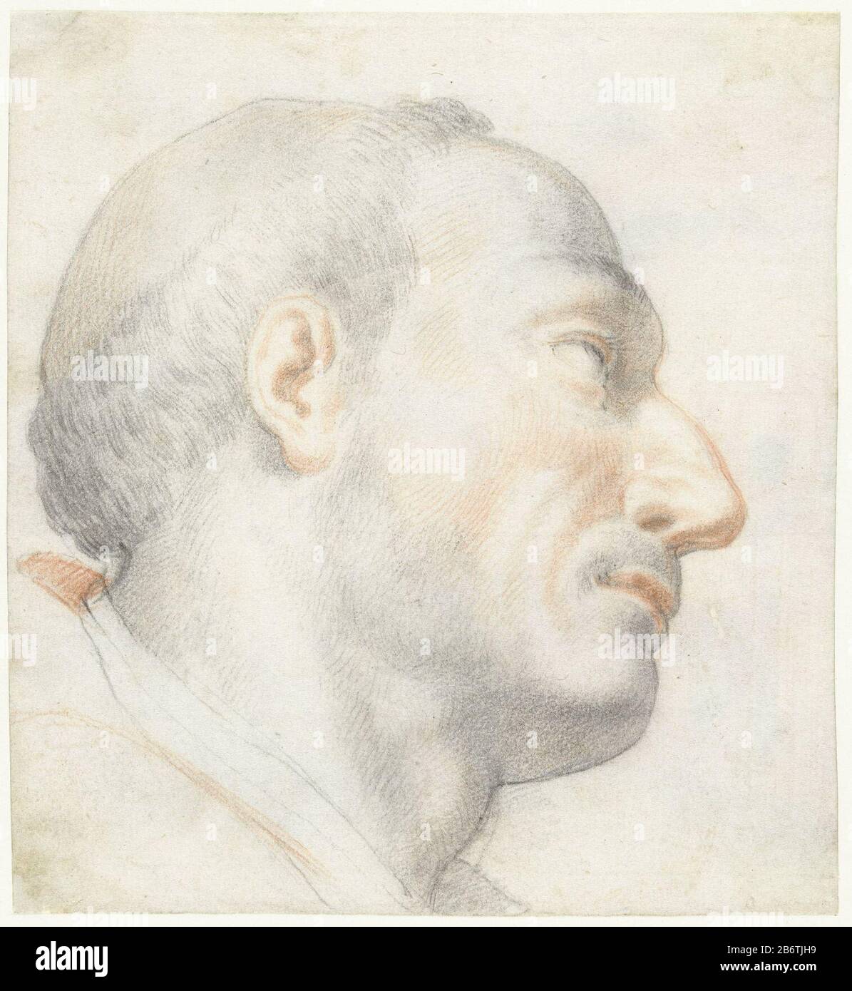 Het hoofd van San Carlo Borromeo la testa di San Carlo Borromeo Oggetto tipo : disegno Numero Oggetto: RP-T-1954-126 (R) fabbricazione Creatore: Artista: Francesco Furini (attribuito a) Datato: 1604 - 1646 caratteristiche Fisiche: Gesso nero e rosso materiale: Gesso carta dimensioni: H 162 mm × W 149 mm Foto Stock