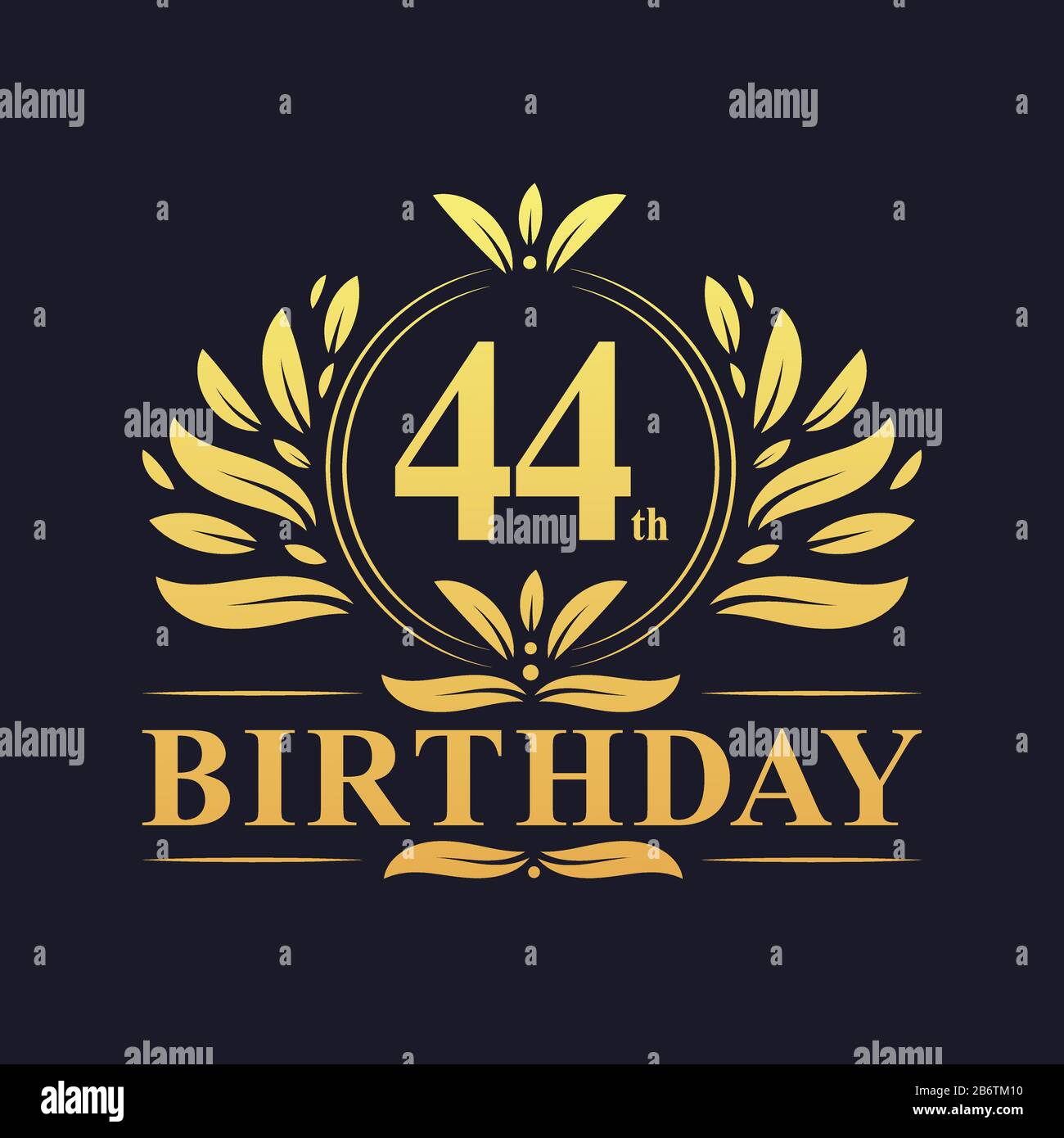 44th Birthday Design, lussuoso colore dorato 44 anni compleanno  celebrazione Immagine e Vettoriale - Alamy