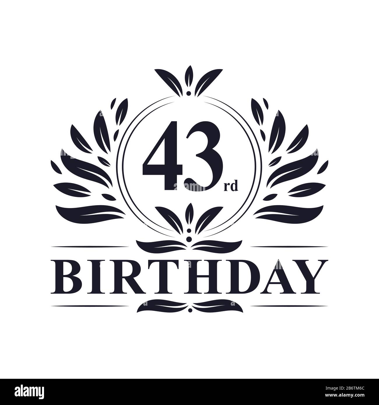 43 anni di compleanno logo, lusso 43rd compleanno design celebrazione. Illustrazione Vettoriale