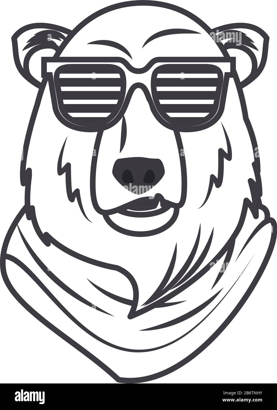 buffo orso grizzly con occhiali da sole stile cool Illustrazione Vettoriale