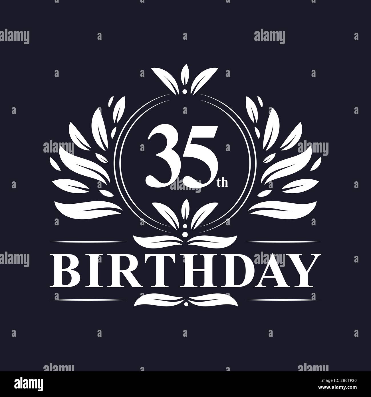 35 anni compleanno logo, lusso 35th compleanno design celebrazione. Illustrazione Vettoriale