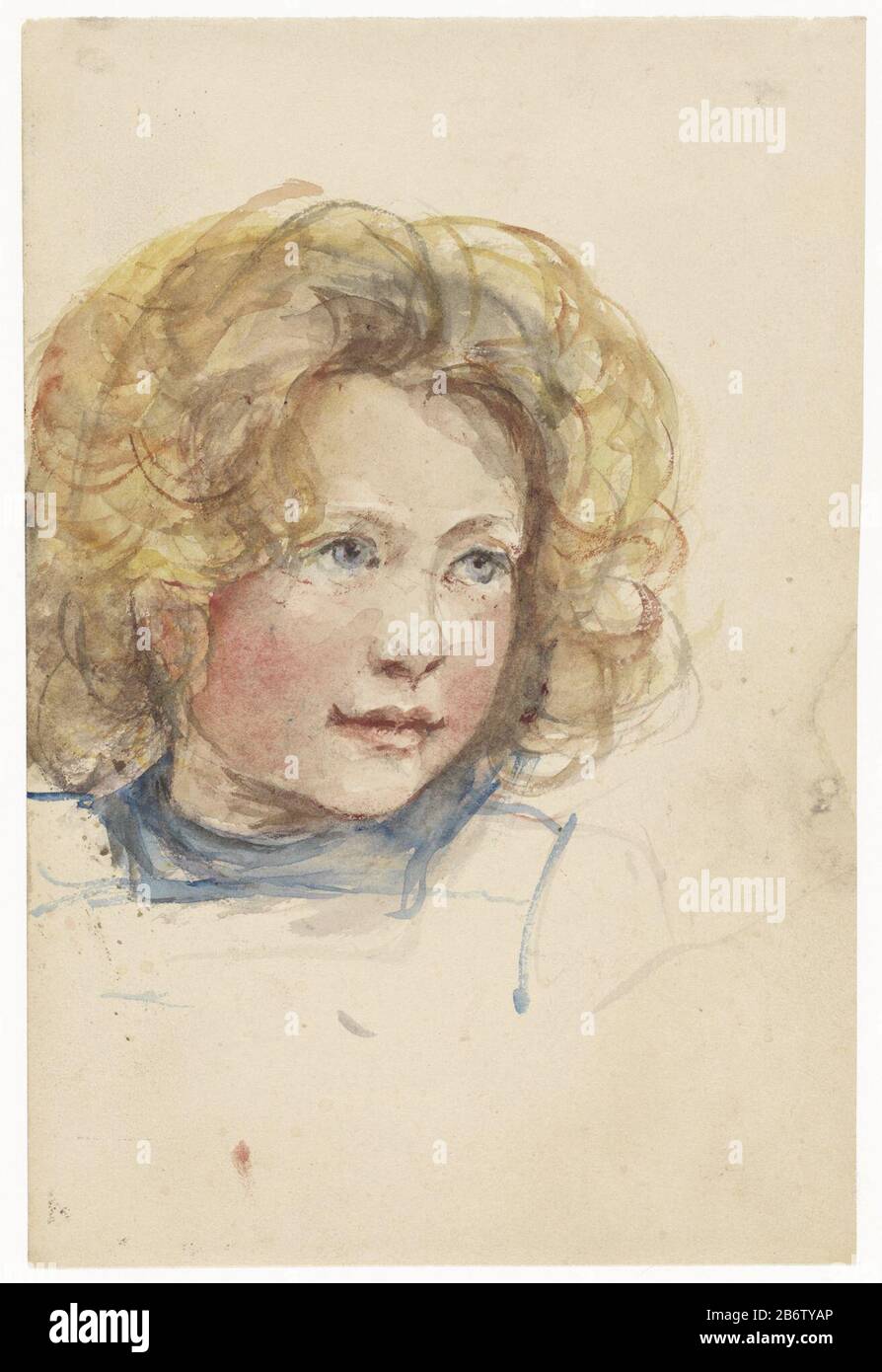 Hoofd van een meisje met biondo haar testa di una ragazza con capelli biondi tipo oggetto: Disegno acquerello numero articolo: RP-T-1979-314 (R) fabbricazione Creatore: Artista Joseph Israel Incontri: 1834 - 1911 caratteristiche Fisiche: Matita, pennello in colori acquerello materiali: Carta acquerello matita Tecnica: Dimensioni pennello: H 240 mm × W 160 mm Soggetto: Persona storica anonima Ritratta da sola Foto Stock