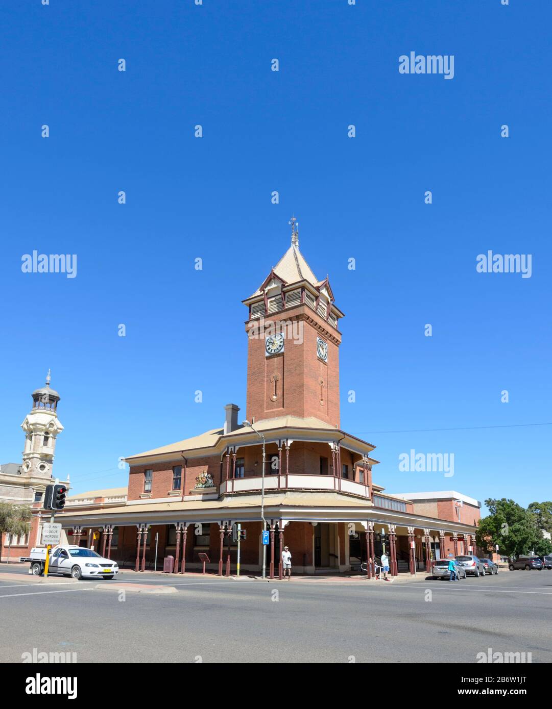 Vista verticale del Palazzo degli uffici postali, patrimonio dell'umanità, 1892, Argent Street, Broken Hill, nuovo Galles del Sud, NSW, Australia Foto Stock