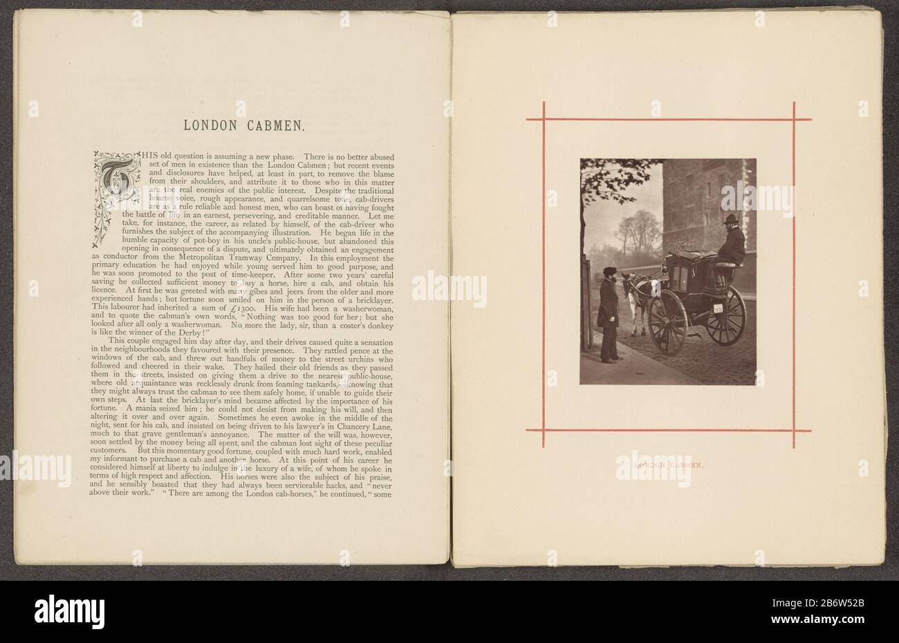 Huurkoetsiers a Londra Cabmen (titel op Object) Noleggio Coachman a Londra London Cabmen (title Object) Tipo Di Proprietà: Fotomeccanica stampa pagina numero articolo: RP-F-F25485-B Produttore : fotografo: John Thomsonclichémaker: Anonimo produzione luogo: London Dating: CA. 1876 - o per 1877 Materiale: Carta Tecnica: Woodburytypie dimensioni: Immagine: H × 115 mm b 90 mmToelichtingAfbeelding opposto pagina 4. Oggetto: Veicolo a due ruote trainato da animali, pullman dove: Londra Foto Stock