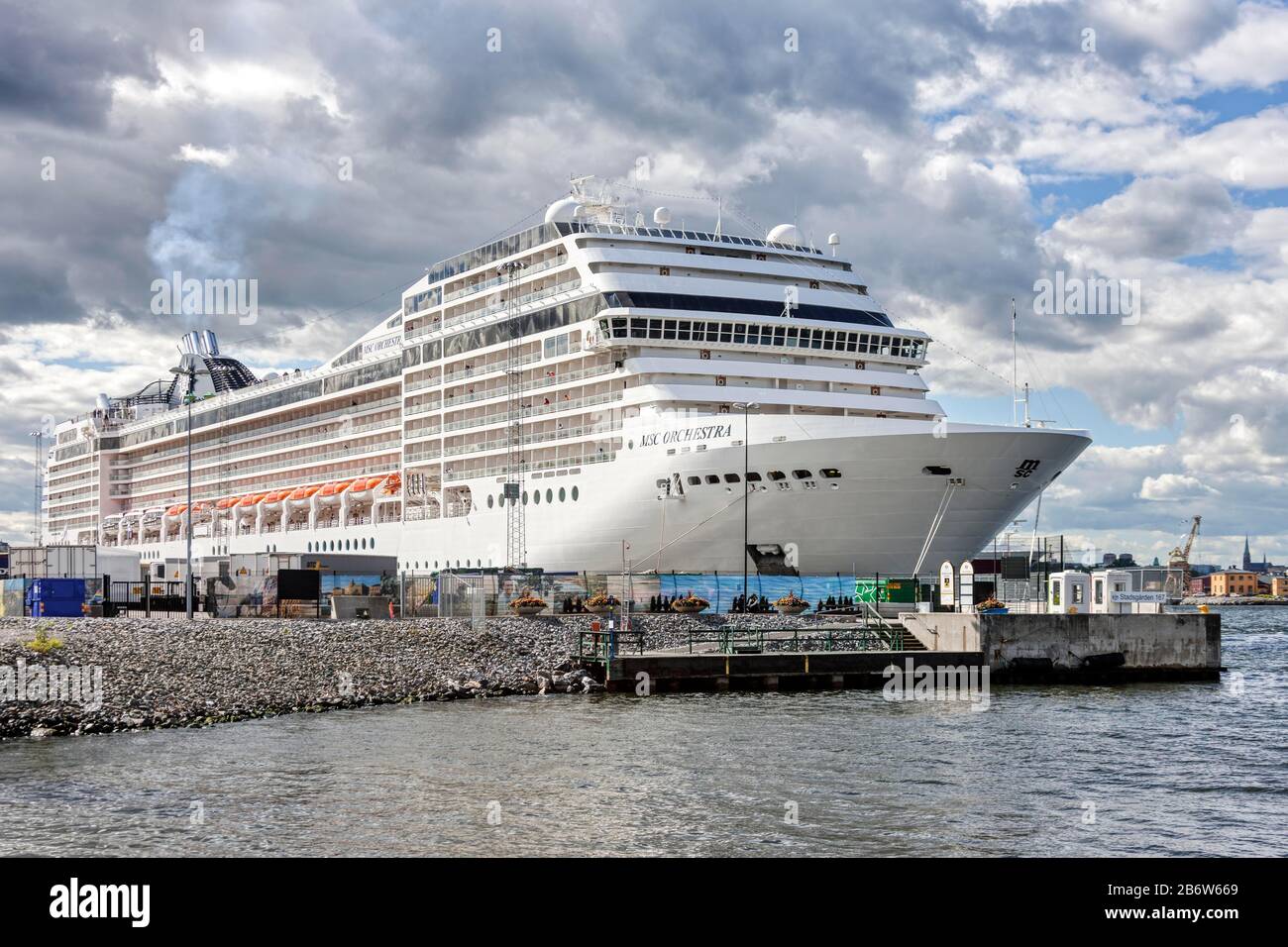 Nave da crociera MSC ORCHESTRA, porto del Mar Baltico, Stoccolma, Svezia Foto Stock