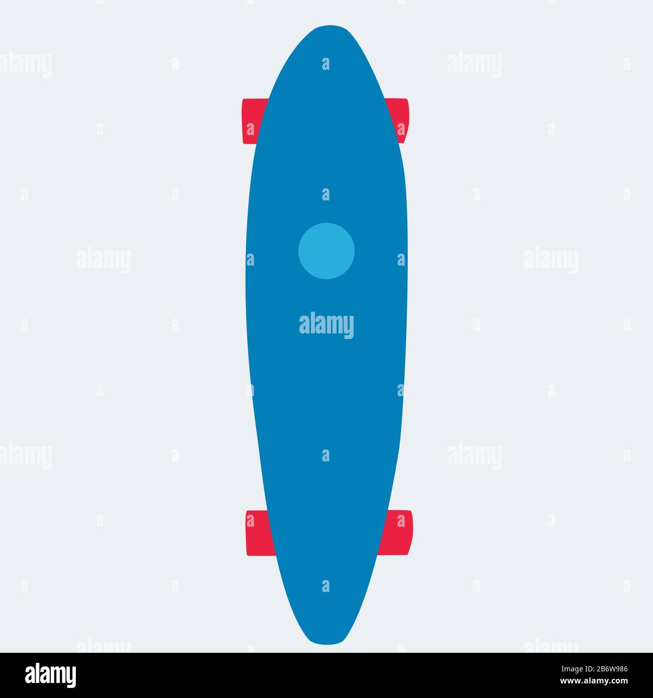 Skateboard blu, illustrazione vettore su sfondo bianco. Illustrazione Vettoriale