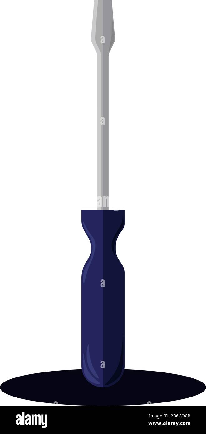 Cacciavite blu, illustrazione, vettore su sfondo bianco. Illustrazione Vettoriale