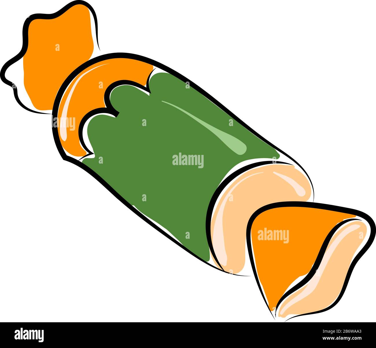 Avvolto candy, illustrazione vettore su sfondo bianco. Illustrazione Vettoriale