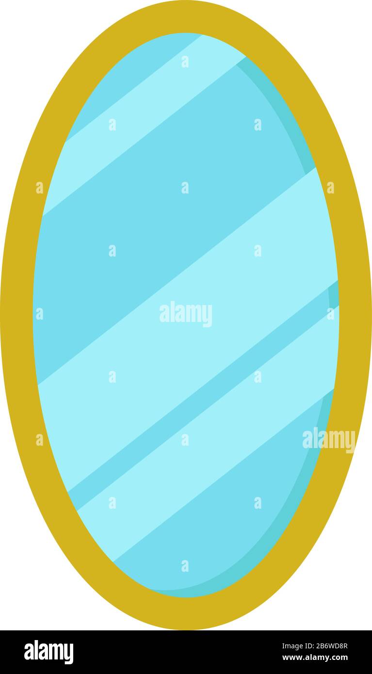 Specchio rotondo, illustrazione vettore su sfondo bianco. Illustrazione Vettoriale