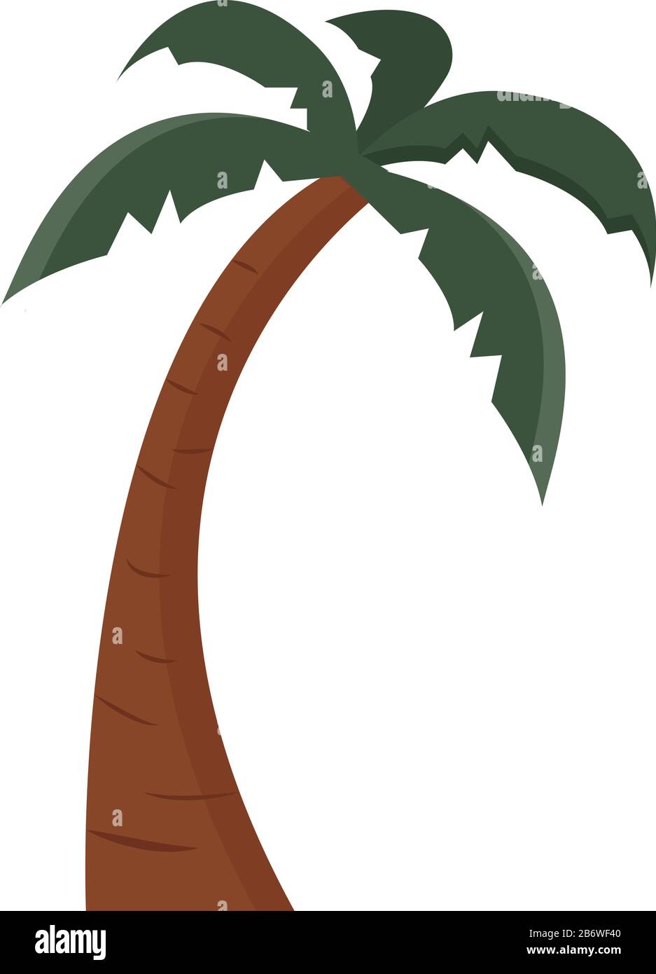 Palm tree, illustrazione vettore su sfondo bianco. Illustrazione Vettoriale