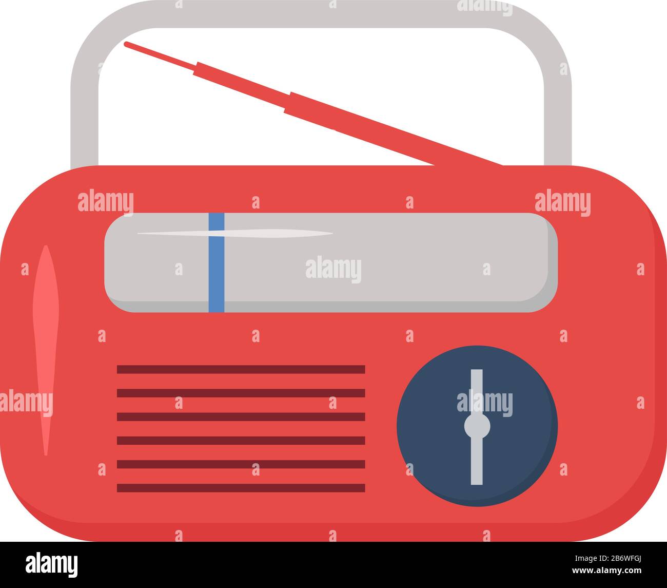 Radio rossa, illustrazione, vettore su sfondo bianco. Illustrazione Vettoriale