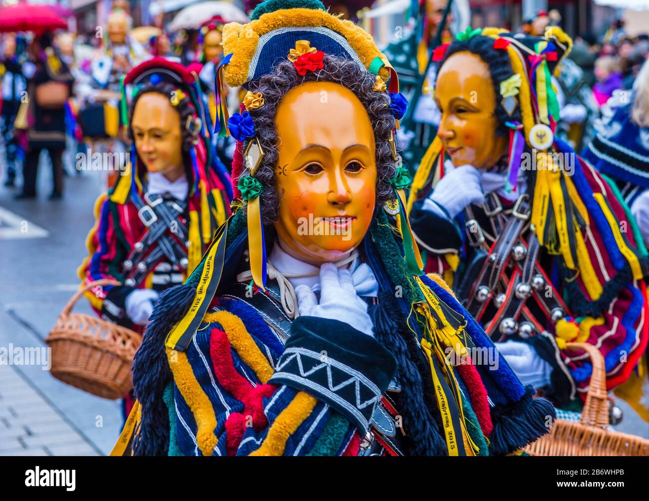 Partecipanti al Carnevale di Rottweil in Rottweil , Germania Foto Stock