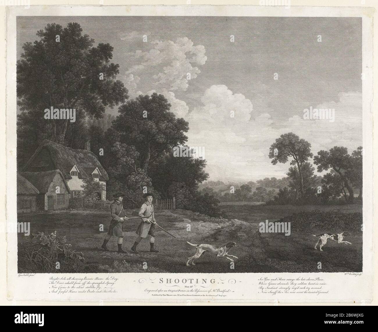 Jachtscene (Tiro) Vier jachtscene (seriettel) In un parco-come paesaggio ha lasciato una casa, camminare due cacciatori con due cani. Sotto il poema dell'immagine, due volte quattro regels. Produttore : printmaker William Woollett (proprietà in elenco) a dipingere di George Stubbs (edificio in lista) Editore: Thomas Bradford (proprietà in lista) Luogo fabbricazione: Londra Data: 30 agosto -1770 Caratteristiche Fisiche: Materiale auto: Tecnica della carta: Engra (processo di stampa) dimensioni: Foglio: H 450 mm × W 550 mm Oggetto: Caccia, caccia e Foto Stock Jachtscene (Tiro) Vier jachtscene (seriettel) In un parco-come paesaggio ha lasciato una casa, camminare due cacciatori con due cani. Sotto il poema dell'immagine, due volte quattro regels. Produttore : printmaker William Woollett (proprietà in elenco) a dipingere di George Stubbs (edificio in lista) Editore: Thomas Bradford (proprietà in lista) Luogo fabbricazione: Londra Data: 30 agosto -1770 Caratteristiche Fisiche: Materiale auto: Tecnica della carta: Engra (processo di stampa) dimensioni: Foglio: H 450 mm × W 550 mm Oggetto: Caccia, caccia e Foto Stock