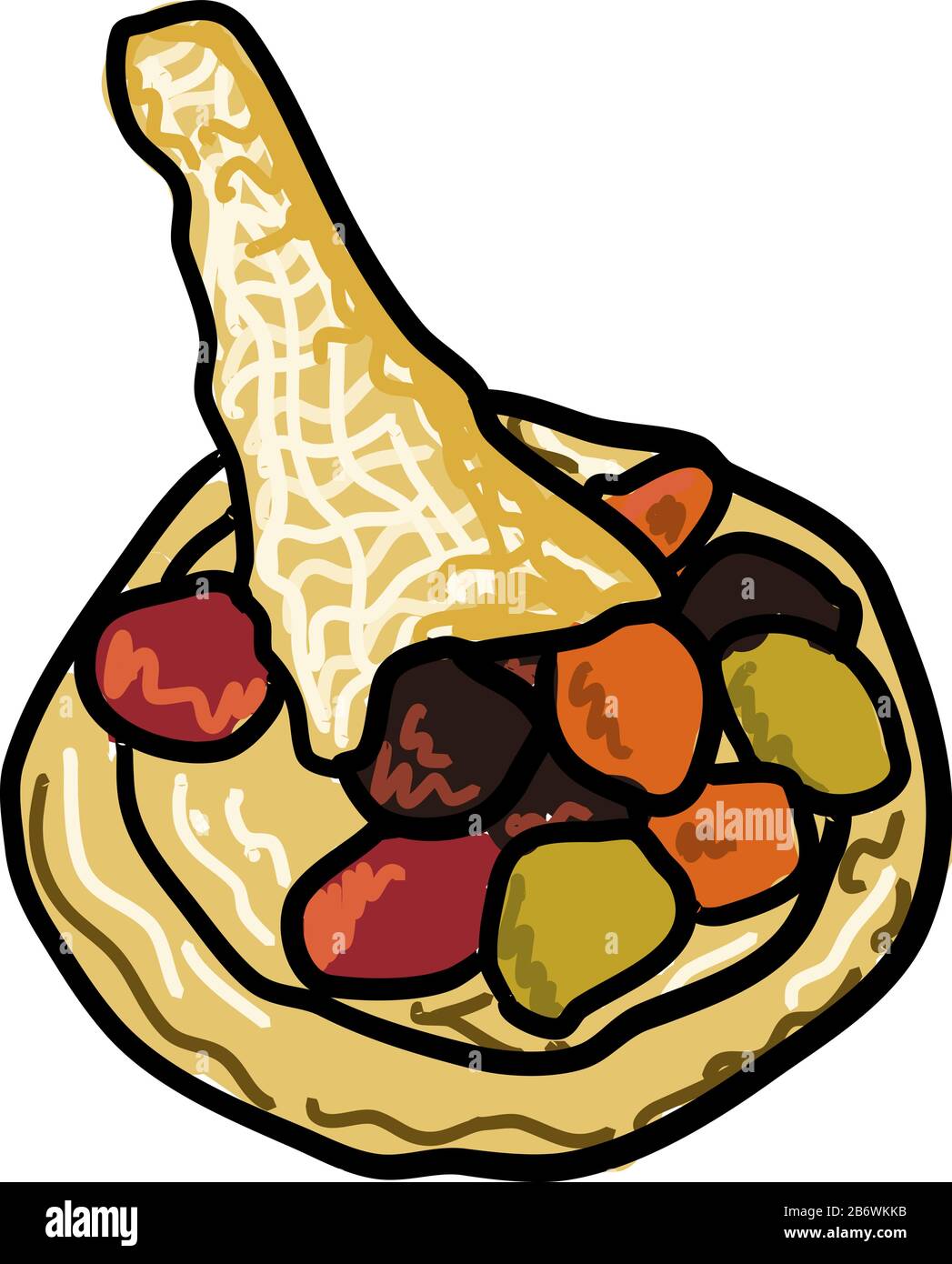 Cibo di ringraziamento, illustrazione, vettore su sfondo bianco. Illustrazione Vettoriale