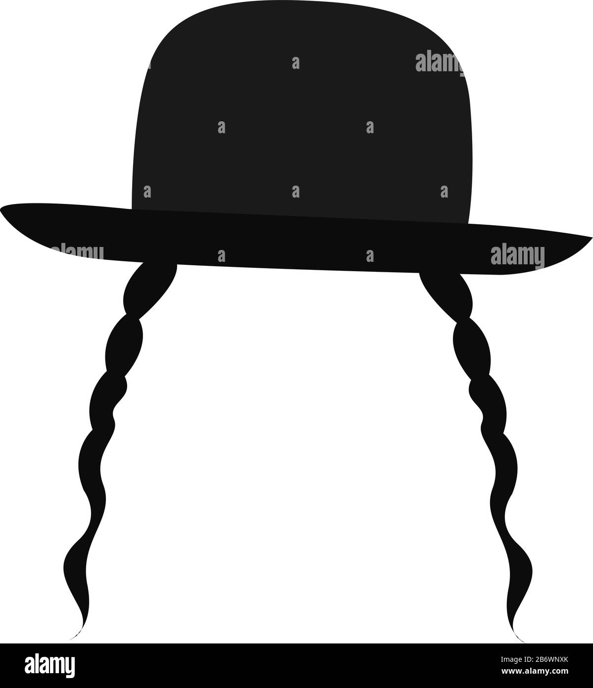 Cappello ebraico, illustrazione, vettore su sfondo bianco. Illustrazione Vettoriale