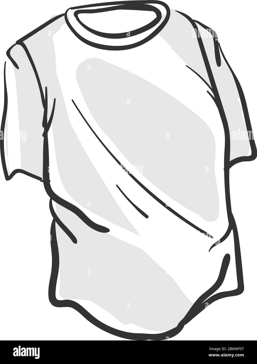 Maglietta grigia, illustrazione, vettore su sfondo bianco. Illustrazione Vettoriale