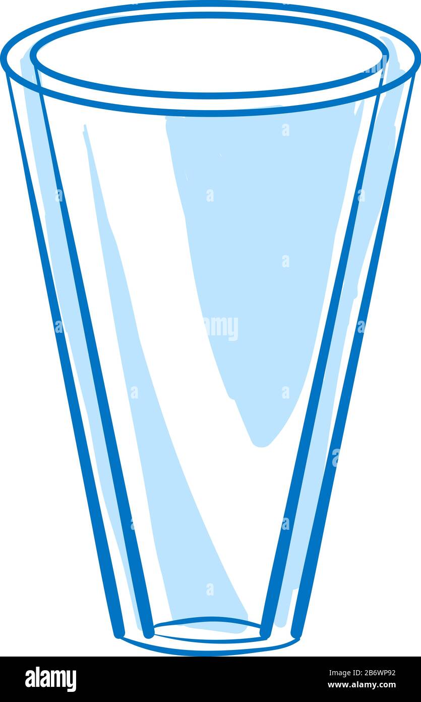 Bicchiere vuoto, illustrazione vettore su sfondo bianco. Illustrazione Vettoriale