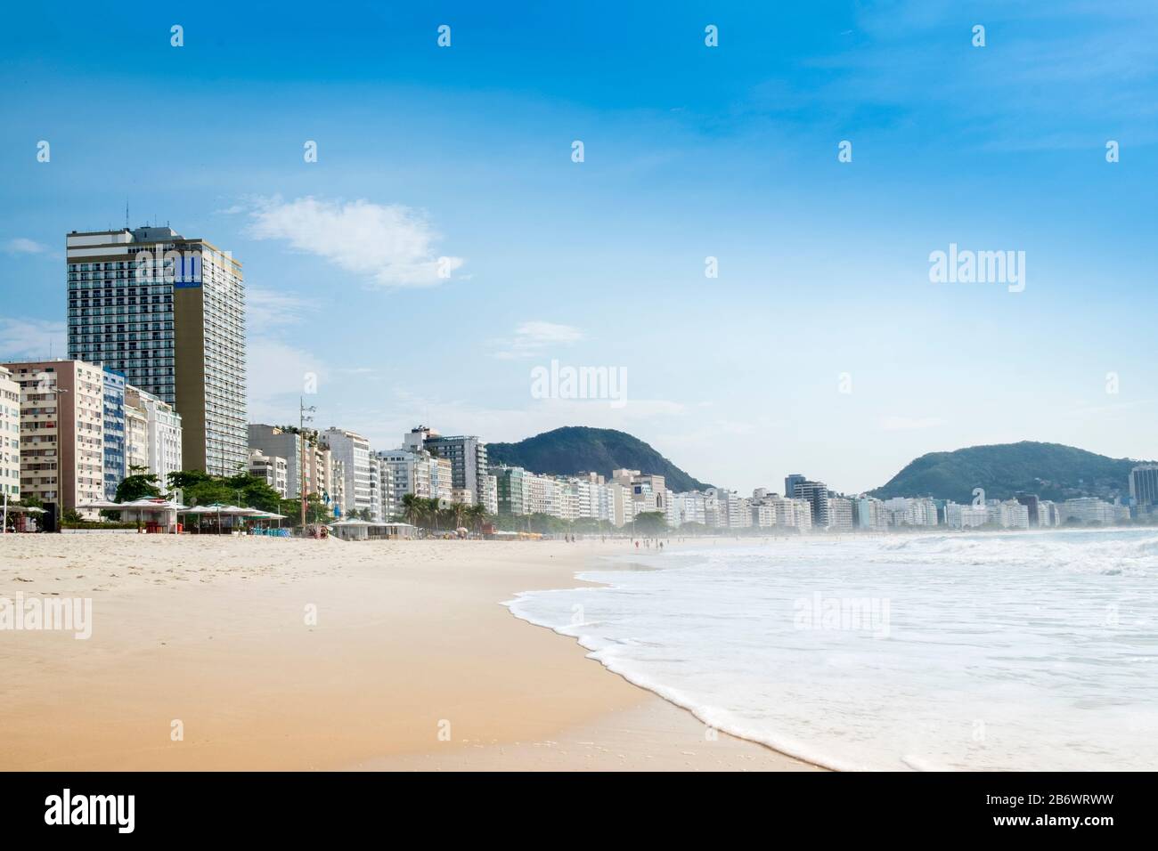 Spiaggia di Copacabana a Rio de Janeiro in Brasile Foto Stock