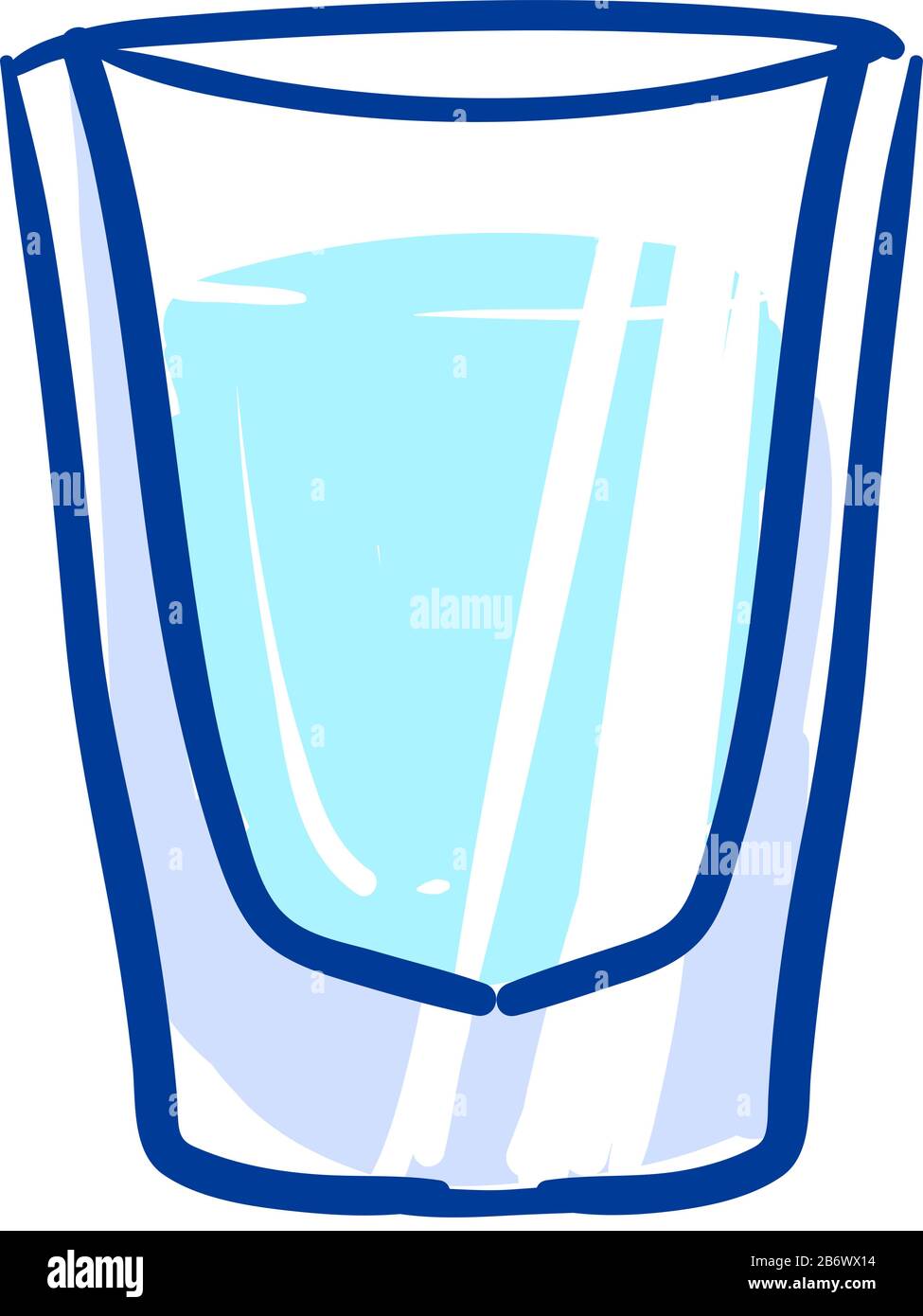 Bicchiere di acqua, illustrazione, vettore su sfondo bianco. Illustrazione Vettoriale