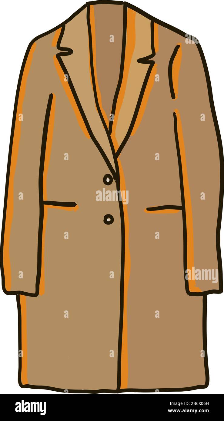 Camel coat piatto, illustrazione, vettore su sfondo bianco. Illustrazione Vettoriale
