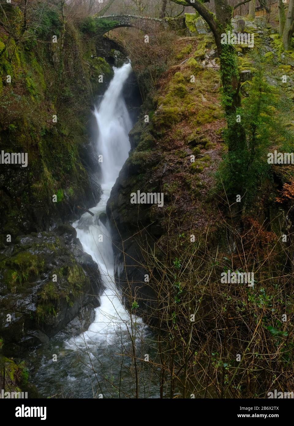 Aira Force, Ullswater, Cumbria, Lake District, Inghilterra. Foto Stock