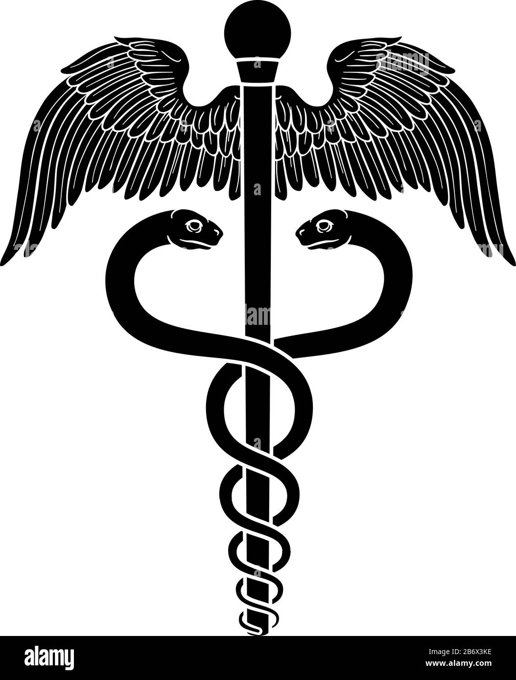 Caduceo Medico simbolo Illustrazione Vettoriale