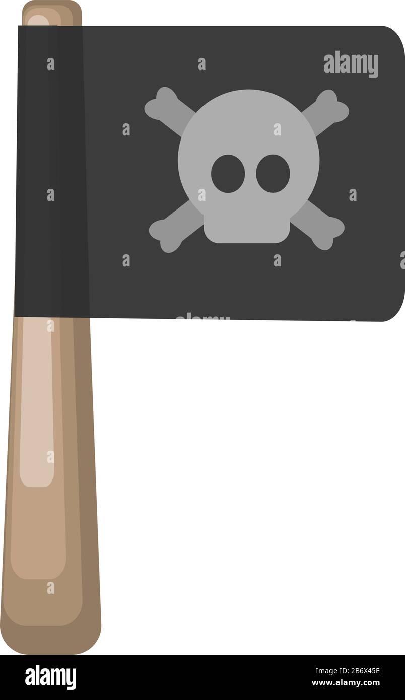 Bandiera del pirata, illustrazione vettore su sfondo bianco. Illustrazione Vettoriale