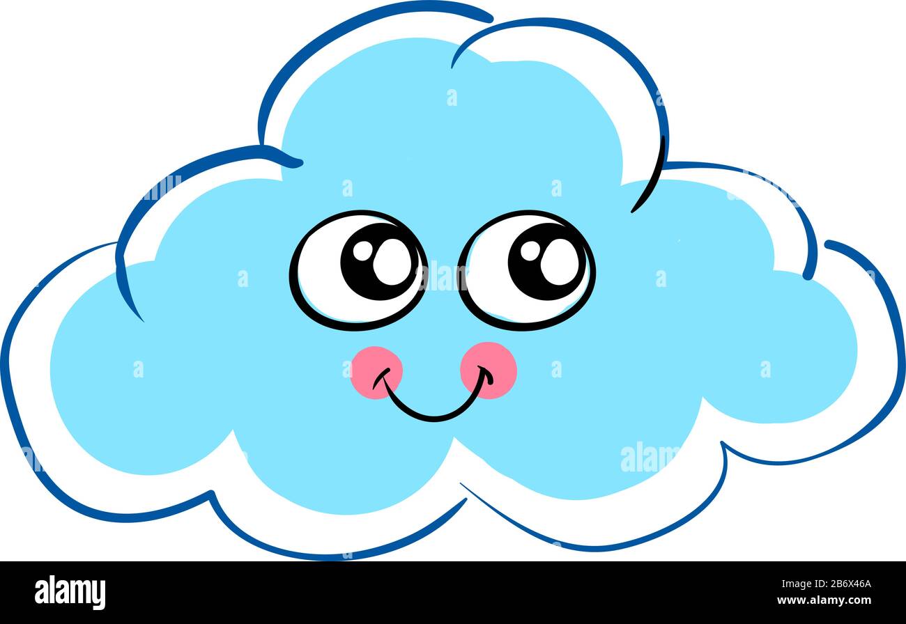 Happy Cloud, illustrazione vettore su sfondo bianco. Illustrazione Vettoriale