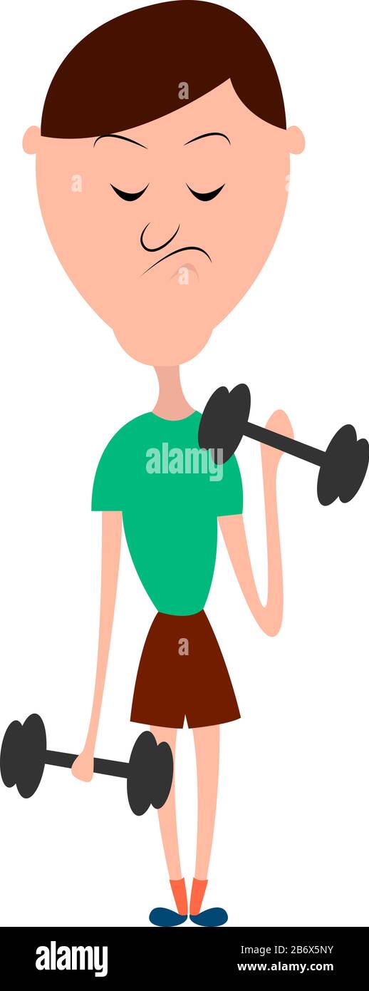 Formazione dumbbell, illustrazione, vettore su sfondo bianco. Illustrazione Vettoriale