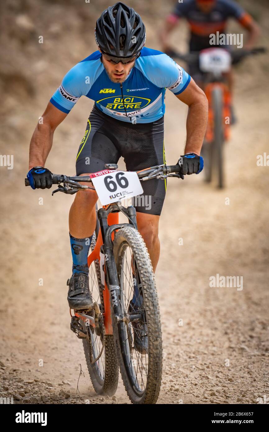 Adrián Garcia MTB pilota partecipa al campionato MTB Foto Stock