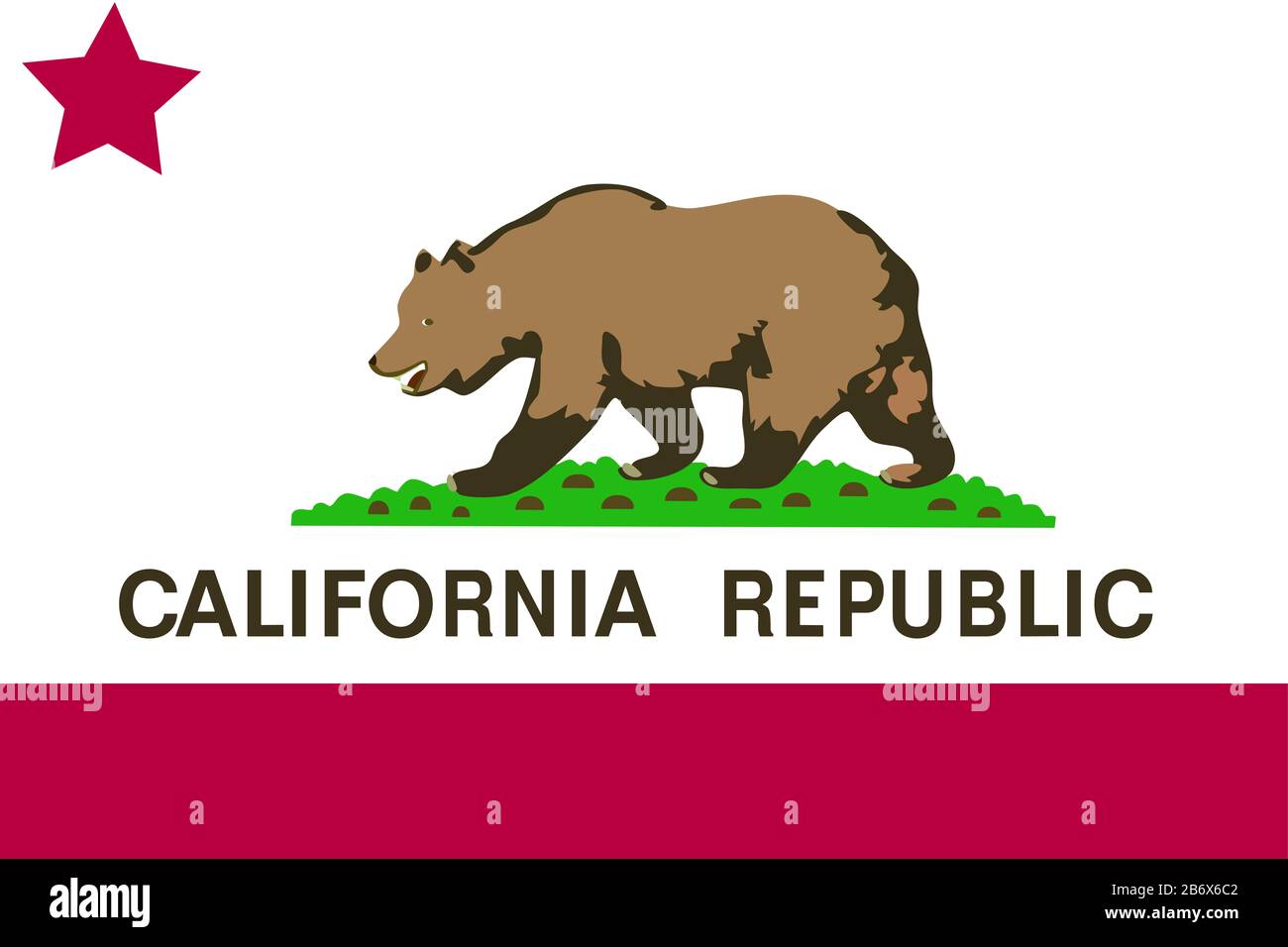 Bandiera della California Stati Uniti - rapporto standard bandiera californiana - modalità colore RGB reale Foto Stock